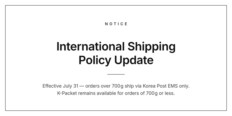 International Shipping Policy Update