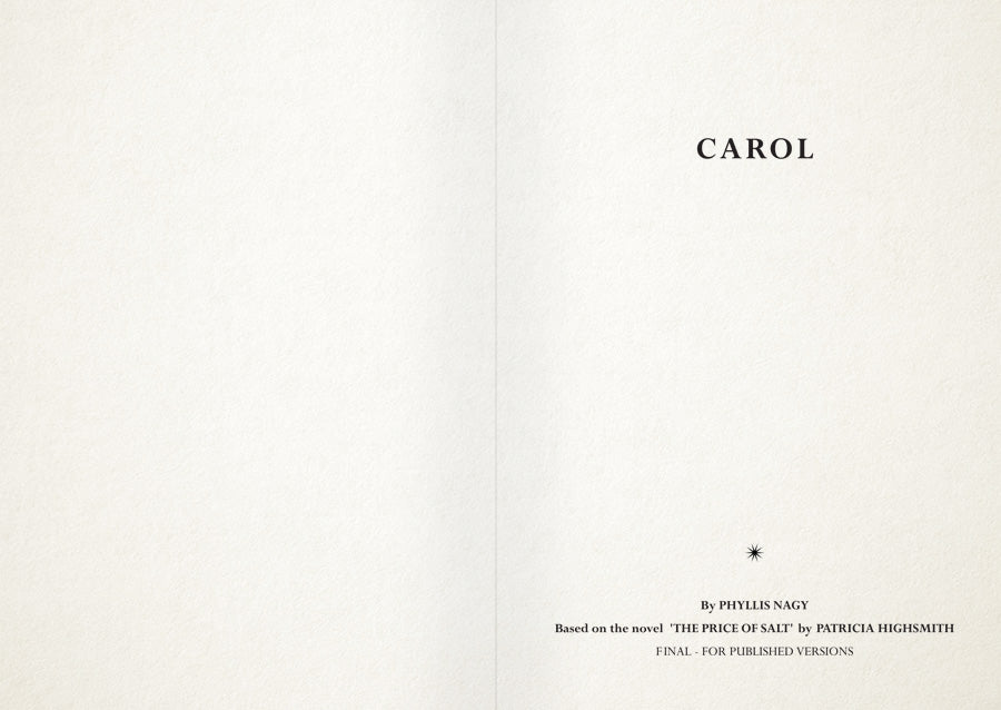 CAROL: Original Screenplay (2nd Press Edition)